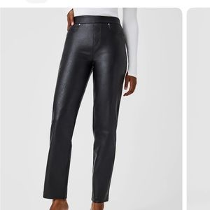 Spanx Faux Leather Slim Straight Pant, Size L